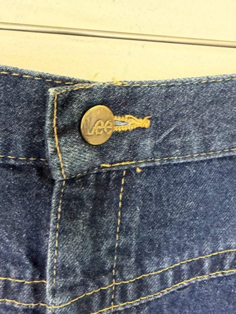 VTG Lee USA Denim Maxi Skirt Sz 16 1990s Pleated A Line Western Cowgirl Modest - Picture 7 of 9